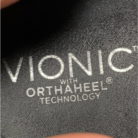 VIONIC “Lydia” Flats W/ Bow At Front Orthaheel Technology In Black Crocodile - Picture 6 of 10